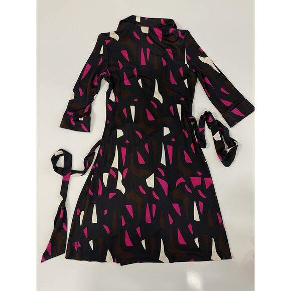 NWOT Diane von Furstenberg Silk Combo Wrap Dress size 6 $568 - Picture 3 of 5